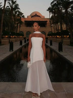 Vera M. – High-Slit Layered Maxi Gown