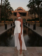 Vera M. – High-Slit Layered Maxi Gown