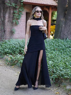 Vera M. – High-Slit Layered Maxi Gown