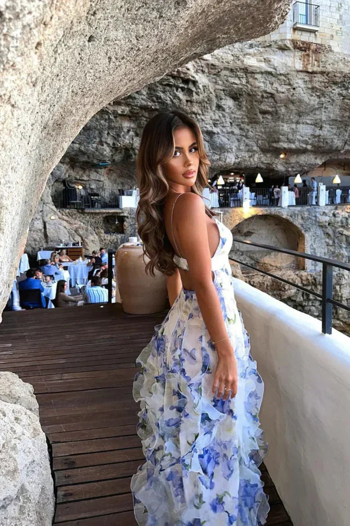 Elowen S. – Floral Ruffled Maxi Dress