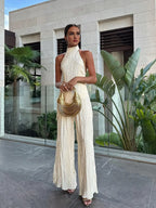 Solene Hart. – Golden Serenity Pleated Ensemble