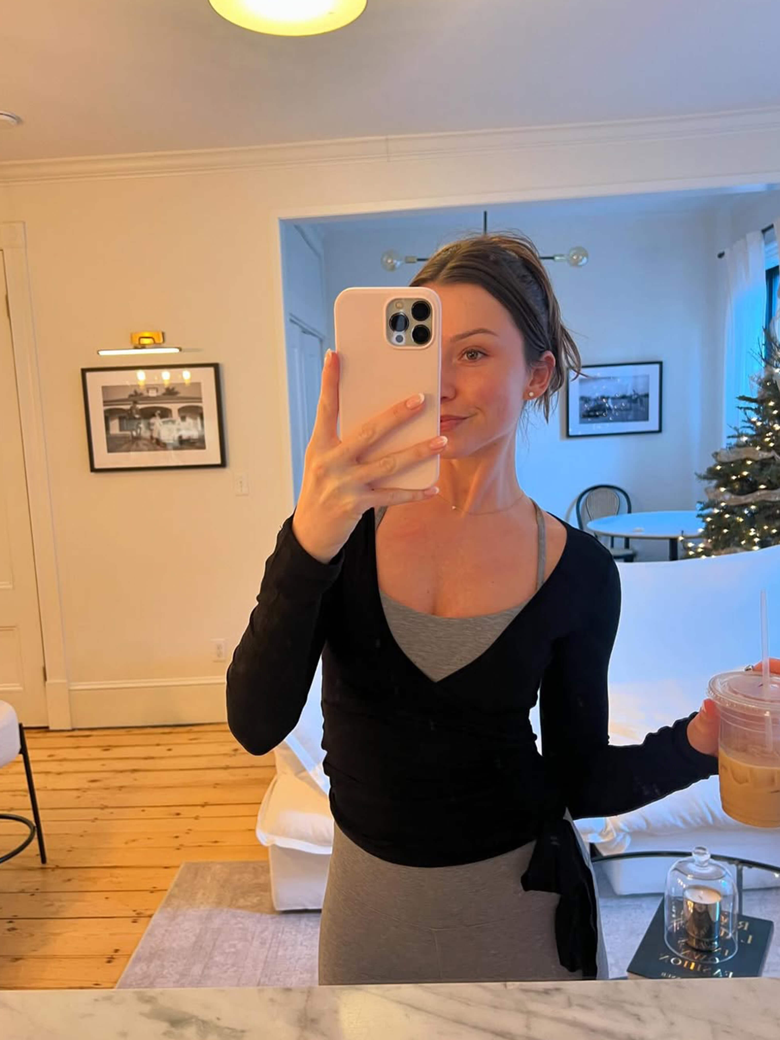 Wrap Front Pilates Top – Lightweight, Breathable V-Neck Long Sleeve for Everyday Comfort