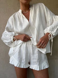 Elise Rowan. – Women’s Ruffle Lounge Set with Relaxed Fit