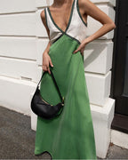 Raina J. – Contrast Elegance Maxi Dress