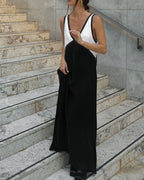 Raina J. – Contrast Elegance Maxi Dress