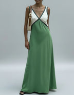 Raina J. – Contrast Elegance Maxi Dress