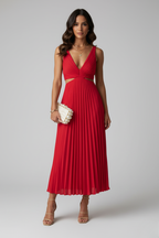MIRA – Elegant Pleated Midi Dress