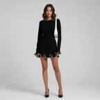 ALYA F. – Ruffled Long-Sleeve Mini Dress