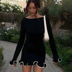 ALYA F. – Ruffled Long-Sleeve Mini Dress