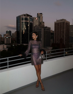 Selene V. – Shimmer Metallic Cocktail Dress