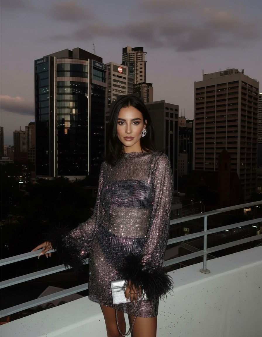 Selene V. – Shimmer Metallic Cocktail Dress