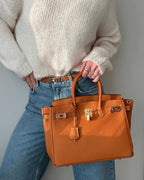 Women's Elegant Leather Handbag with Chic Closure