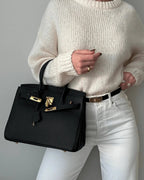 Women's Elegant Leather Handbag with Chic Closure