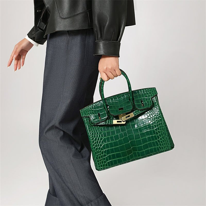 Women's Elegant Leather Handbag with Chic Closure