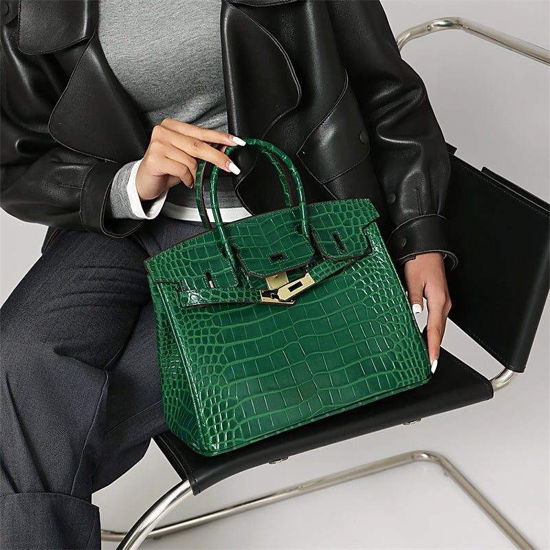 Women's Elegant Leather Handbag with Chic Closure