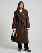 Elena Women's Belted Wool Trench Coat