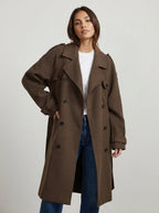 Elena Women's Belted Wool Trench Coat