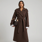 Elena Women's Belted Wool Trench Coat