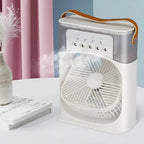 3-in-1 Air Cooling Unit – Fan, Personal Cooler & Humidifier with 7-Color LED Ambient Light