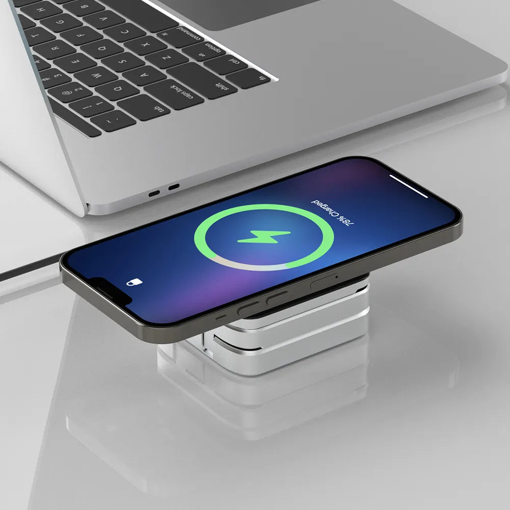 3-in-1 Magnetic Charging Station with Foldable Design – Wireless Charging Stand for Phone, Watch and Earbuds