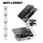 3-in-1 Magnetic Charging Station with Foldable Design – Wireless Charging Stand for Phone, Watch and Earbuds