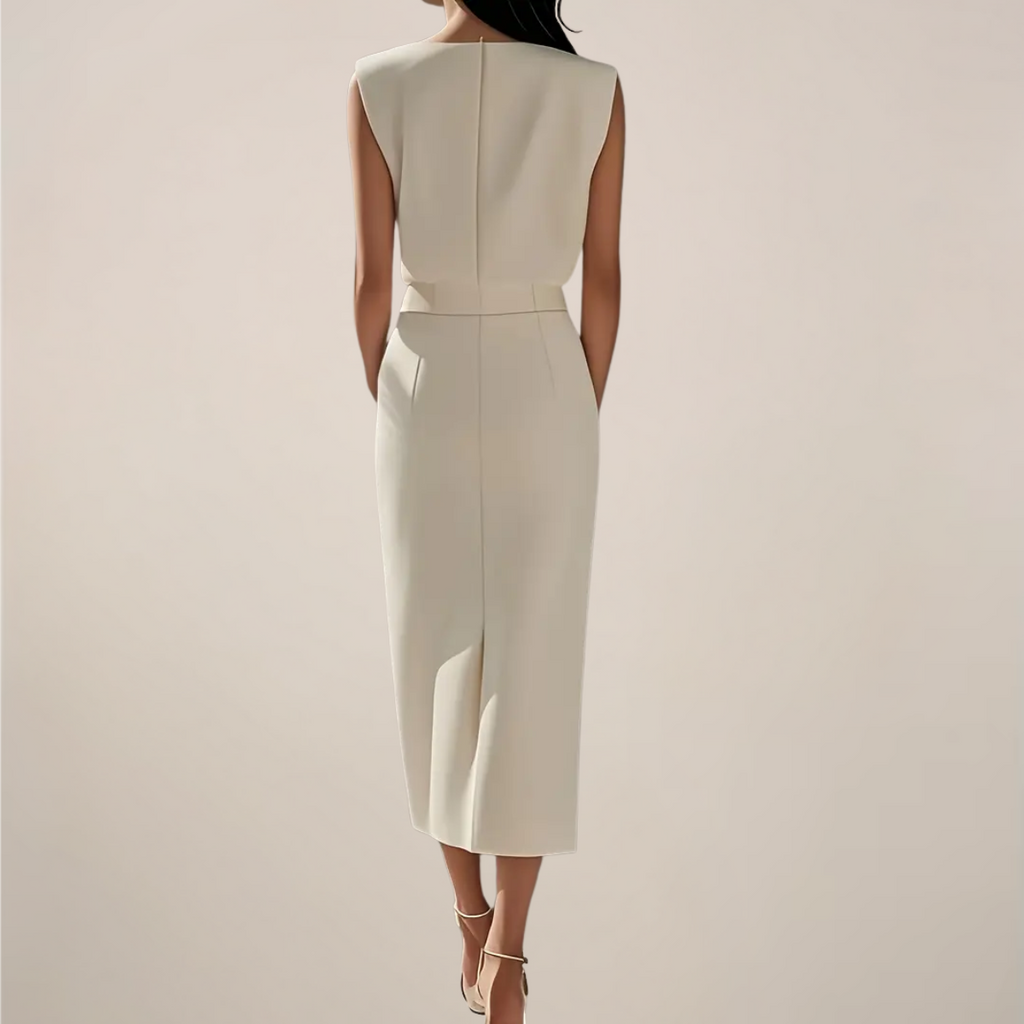 Sabine Rhys. – Button-Accent Sleeveless Midi Dress