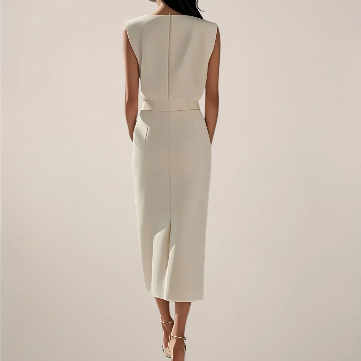 Sabine Rhys. – Button-Accent Sleeveless Midi Dress