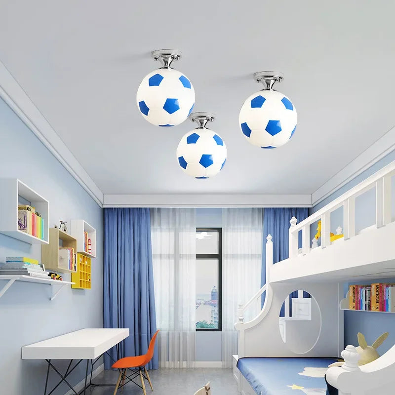 Football-Themed Ceiling Light for Kids’ Rooms – Playful LED Lighting for Bedrooms, Playrooms and Sports-Themed Decor