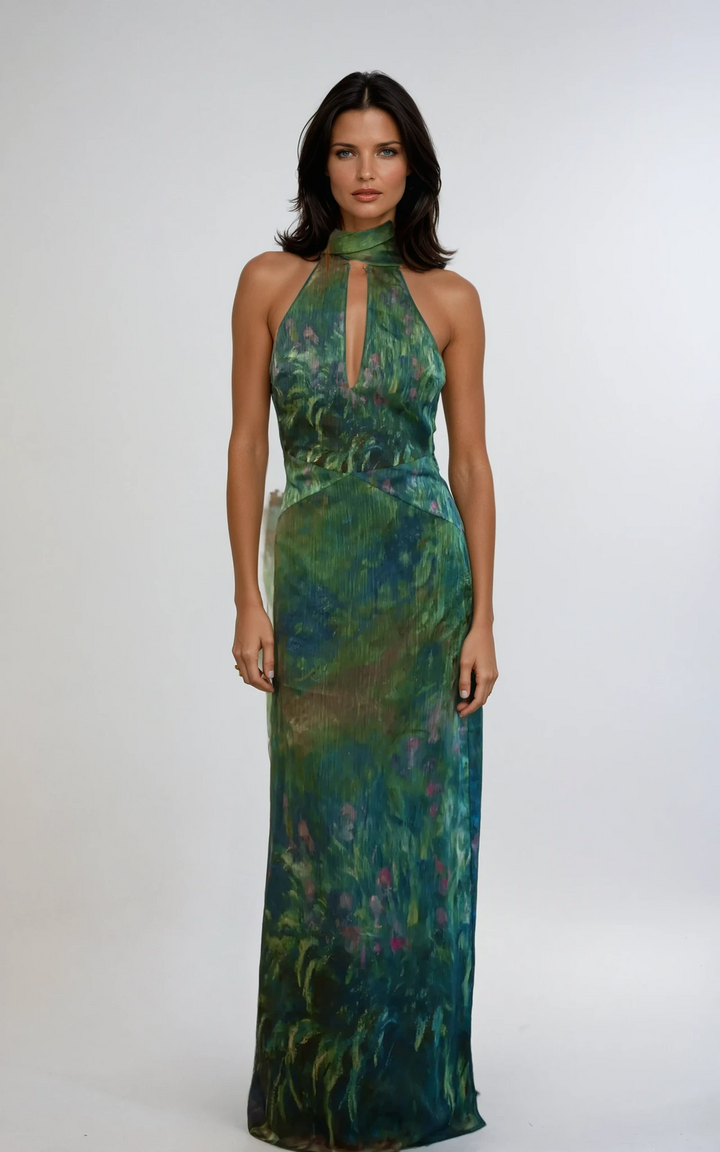 ARLENE – Art-Inspired High-Neck Maxi Dress