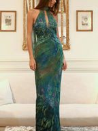 ARLENE – Art-Inspired High-Neck Maxi Dress