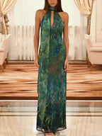 ARLENE – Art-Inspired High-Neck Maxi Dress