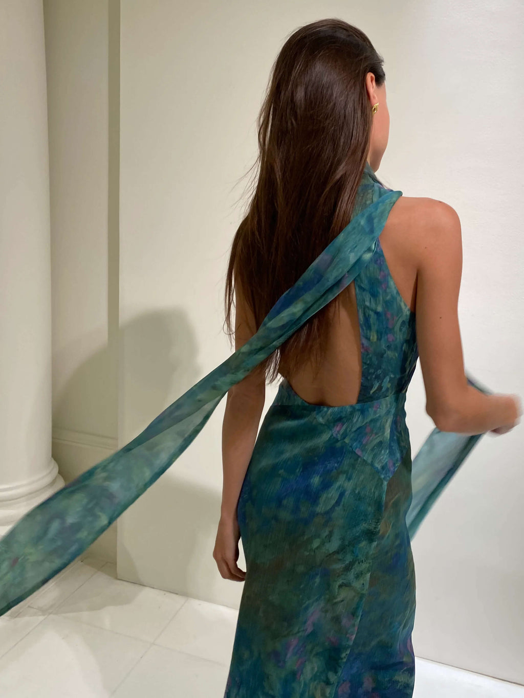 ARLENE – Art-Inspired High-Neck Maxi Dress