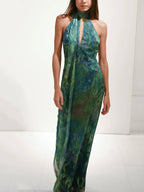 ARLENE – Art-Inspired High-Neck Maxi Dress