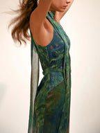 ARLENE – Art-Inspired High-Neck Maxi Dress
