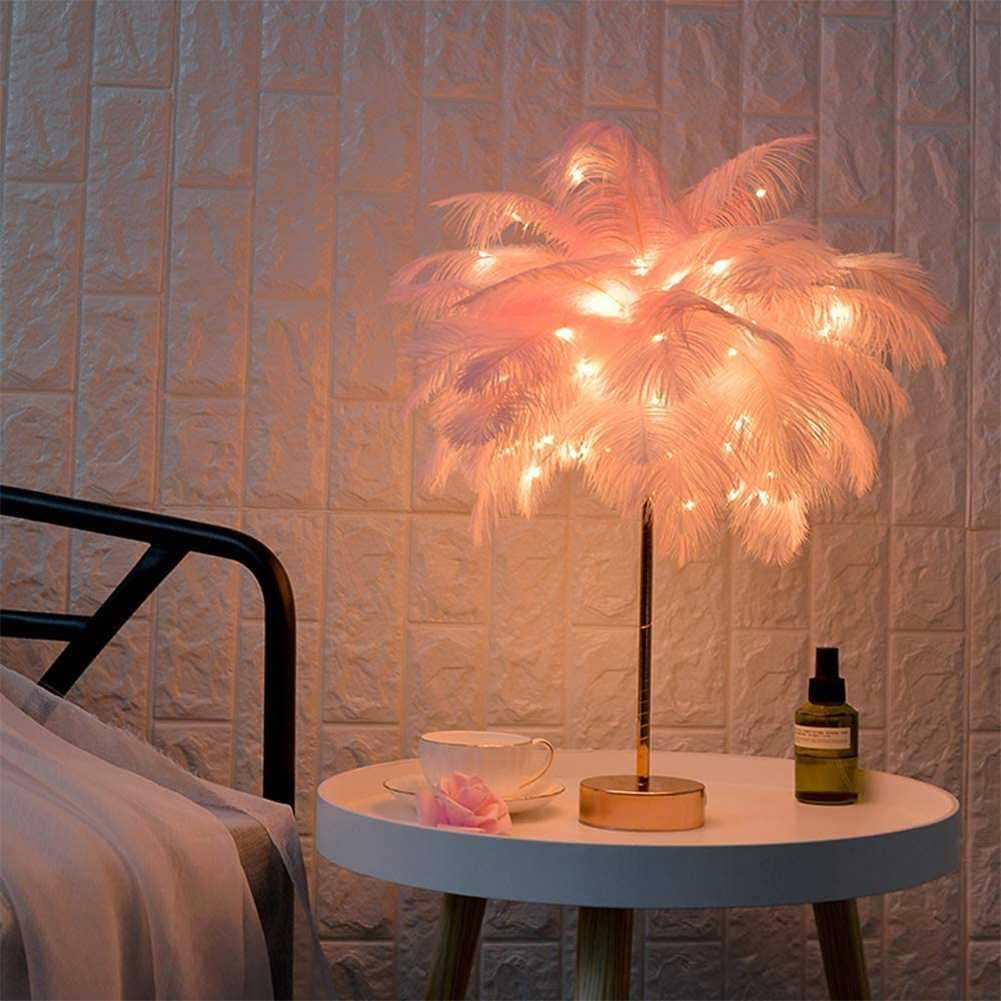 Soft Feather-Inspired Night Light for Bedroom and Living Room – Elegant Decorative Ambient Lamp with Stylish Base