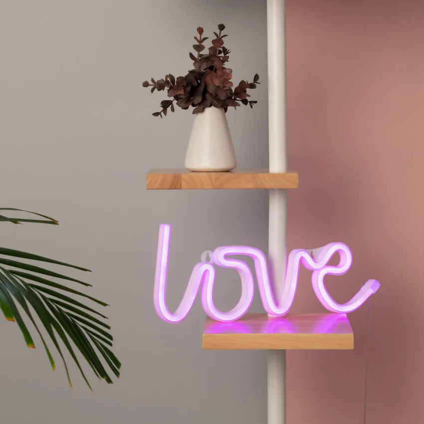 Neon Wall Light with Romantic Lettering – LED Decorative Sign for Bedroom, Living Room and Special Occasions