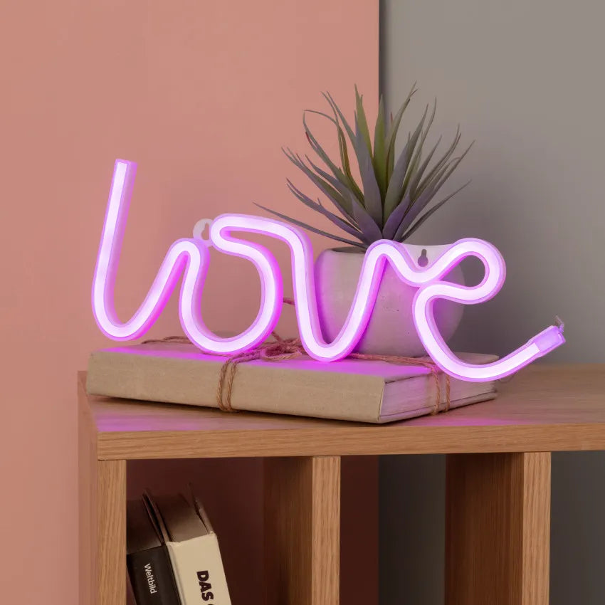 Neon Wall Light with Romantic Lettering – LED Decorative Sign for Bedroom, Living Room and Special Occasions
