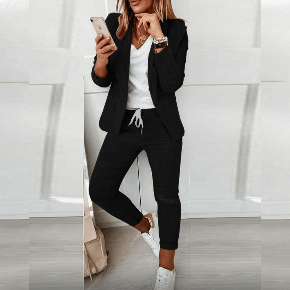 Casual Blazer and Trouser Suit for Modern Comfort – Stylish Two-Piece Outfit for Work, Travel and Everyday Wear