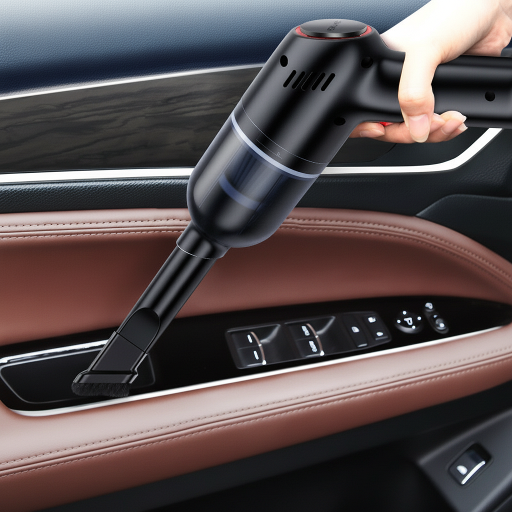Portable Car Vacuum Cleaner – Lightweight, Cordless & Powerful Suction | Soft Noise Operation for Home & Vehicle Cleaning