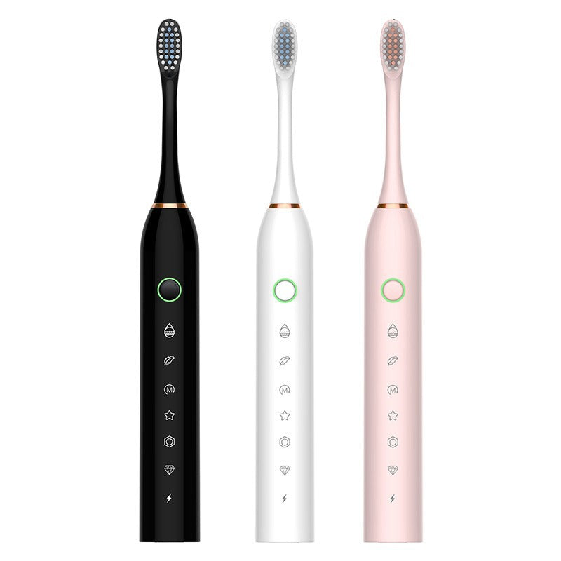 Rechargeable Electric Toothbrush with Replacement Brush Heads – Daily Oral Care Device for Effective Cleaning and Home Use