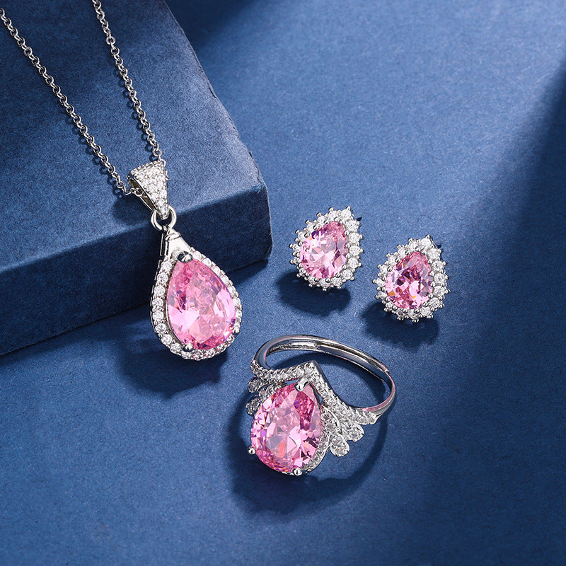 Pink Aria Teardrop Jewelry Set – Elegant, Feminine &amp; Perfectly Coordinated