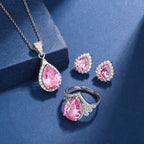 Pink Aria Teardrop Jewelry Set – Elegant, Feminine &amp; Perfectly Coordinated