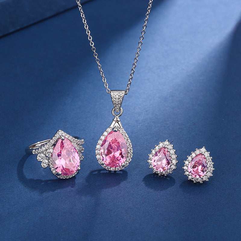 Pink Aria Teardrop Jewelry Set – Elegant, Feminine &amp; Perfectly Coordinated