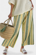 Ellowyn | Elegant Blouse & Striped Linen Trousers