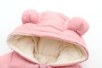 Winter Baby Romper with Bear Ears – Warm One-Piece Outfit for Newborns and Infants in Cold Weather