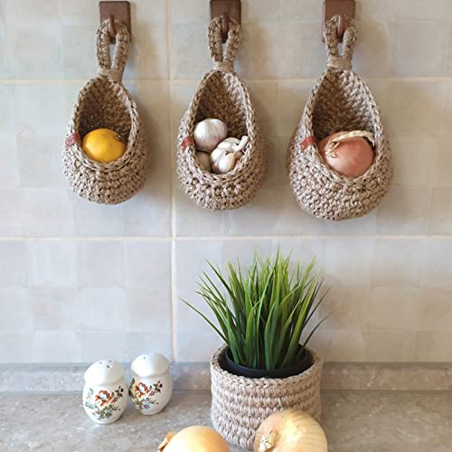 Wall Hanging Storage Baskets for Home Organization – Decorative Hanging Baskets for Living Room, Bedroom and Entryway
