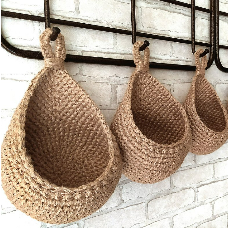 Wall Hanging Storage Baskets for Home Organization – Decorative Hanging Baskets for Living Room, Bedroom and Entryway