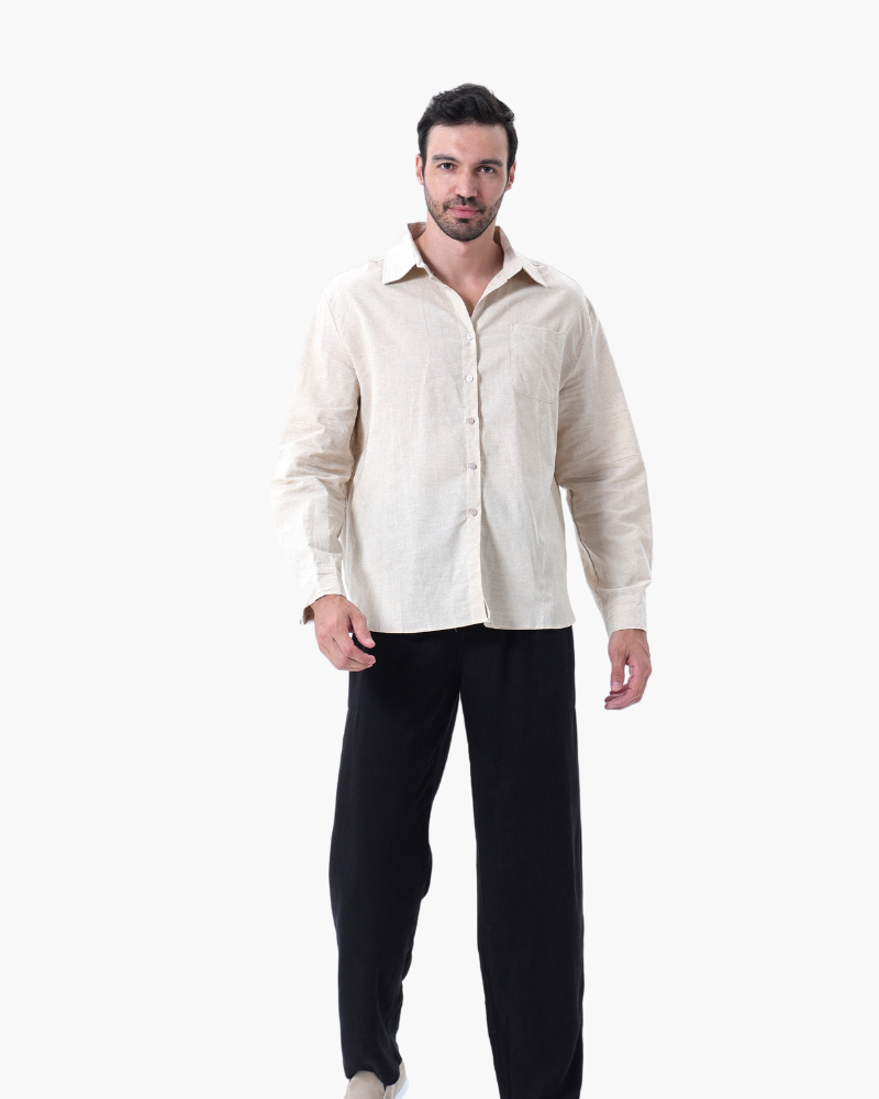 Classic Linen Long Sleeve Set - Old Money Style