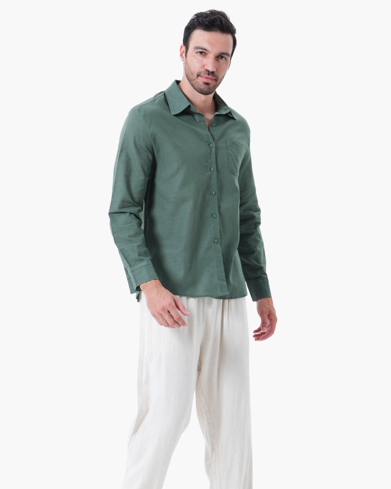 Classic Linen Long Sleeve Set - Old Money Style