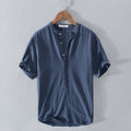Men’s Linen-Style Button-Up Shirt for Summer Wear – Lightweight Casual Shirt for Holidays, Work and Everyday Outfits